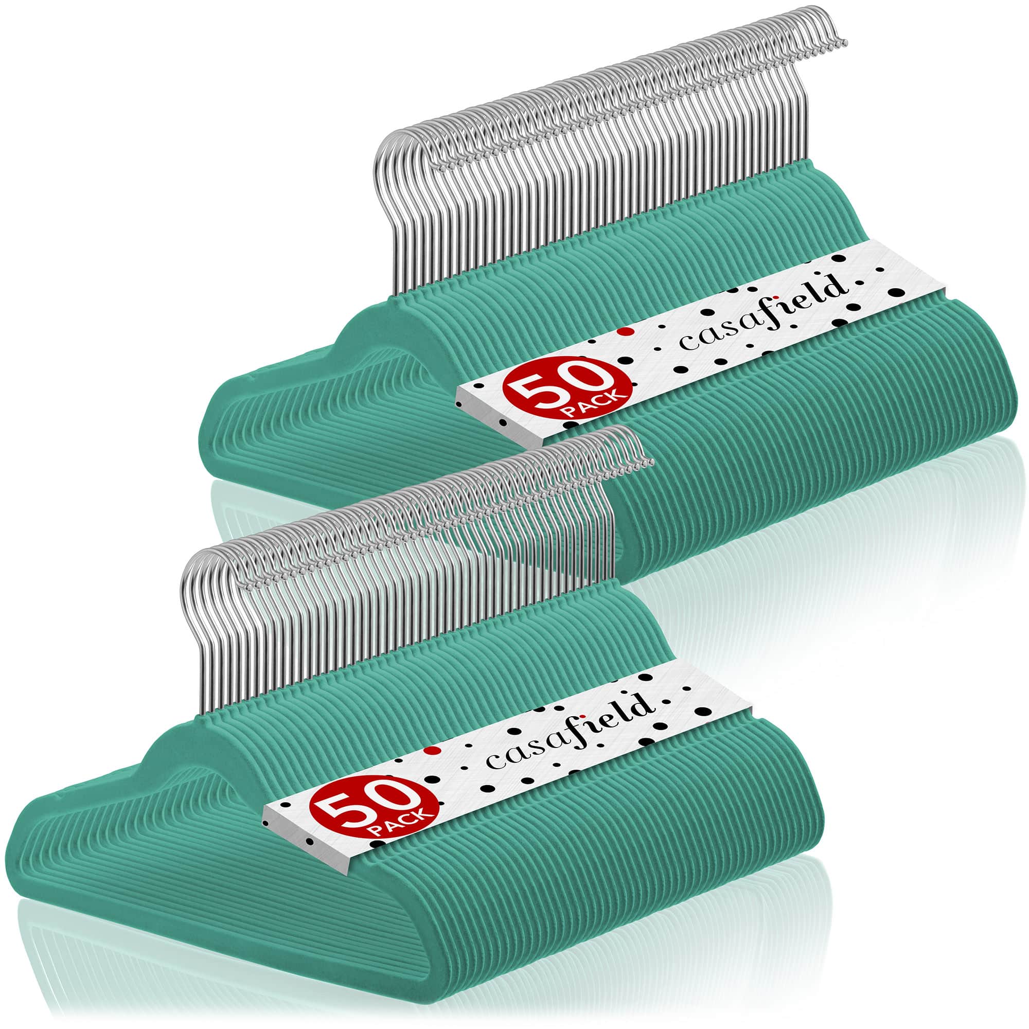 Casafield - 100 Velvet 14-in Kid's Hangers - Teal