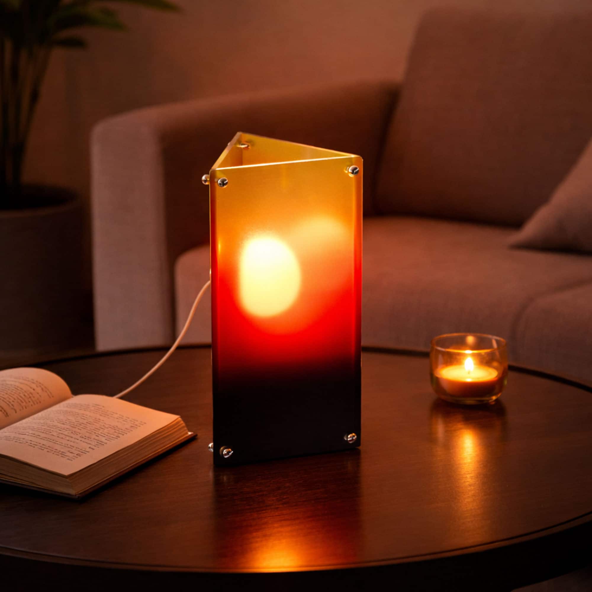 E.P. Light - Sunrise & Sunset Triangle Table Lamp - MULTICOLOR