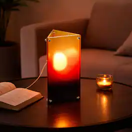 E.P. Light - Sunrise & Sunset Triangle Table Lamp - MULTICOLOR