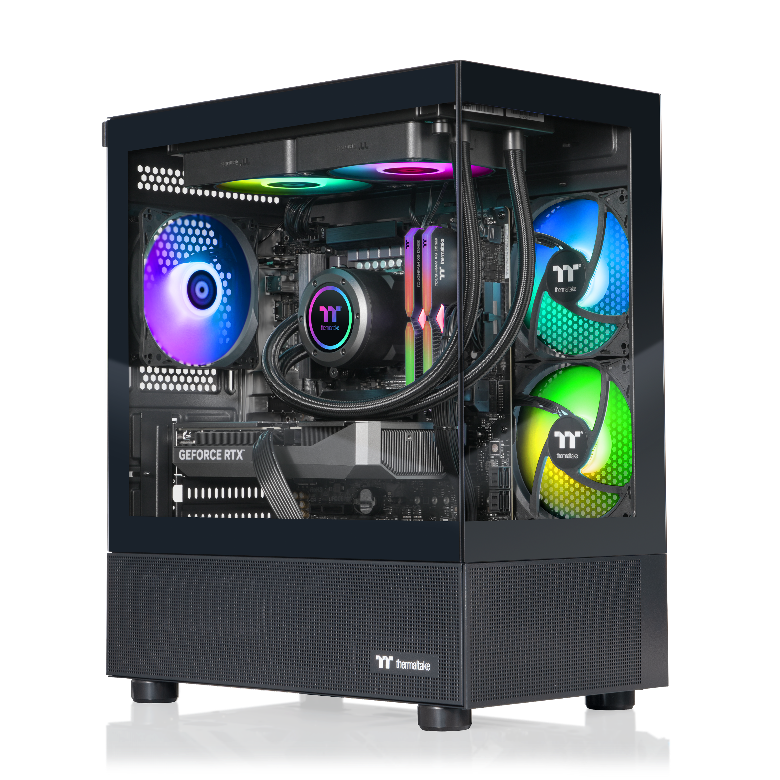 Thermaltake - LCGS View i570-170 Gmng Dsktp Intel Core i9-14900KF 2025 32GB RGB Memory NVIDIA GeForce RTX 5070, 1TB SSD NVMe M.2, Wifi - Black