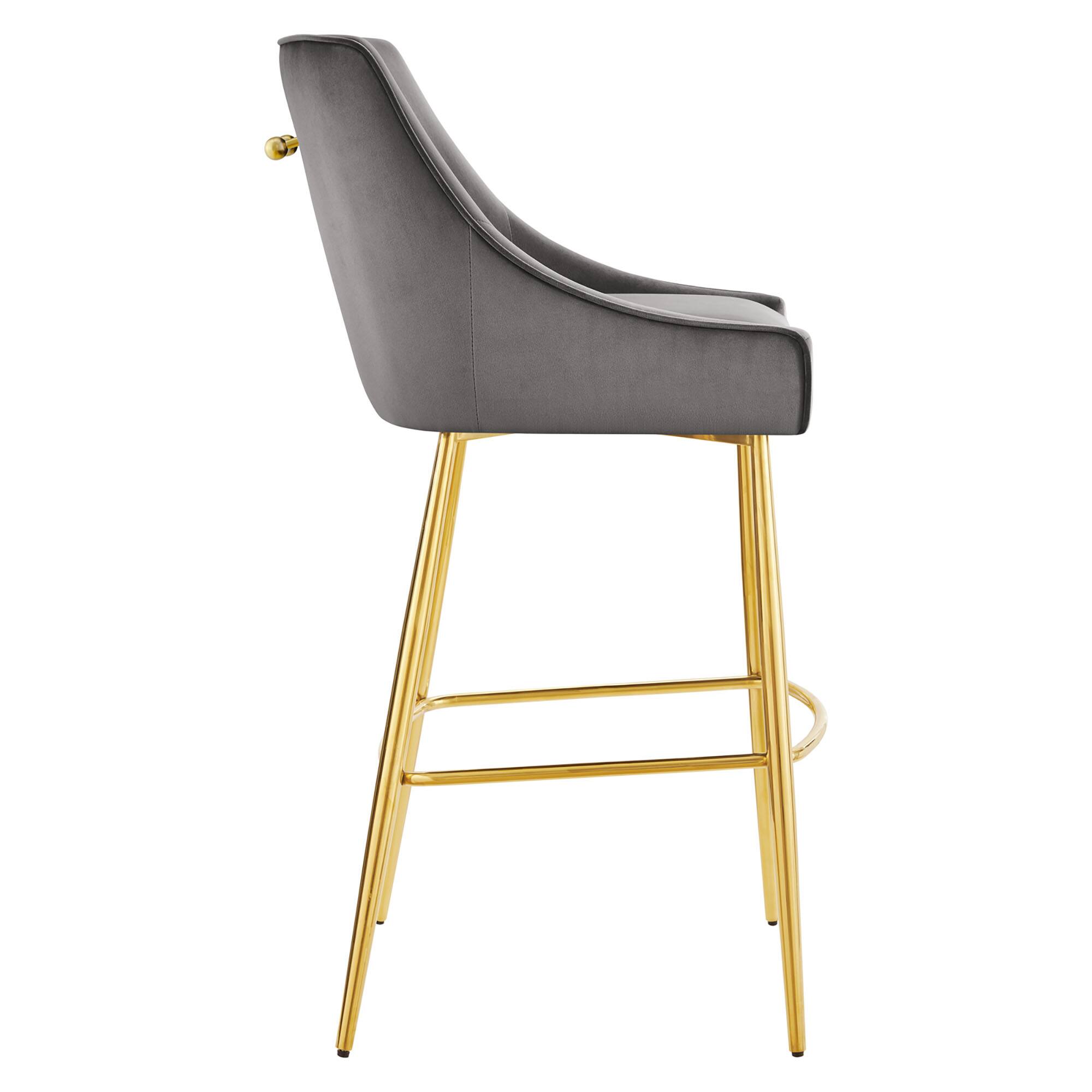 Alt View 1. Modway - Discern Performance Velvet Bar Stool by Modway - Gray.