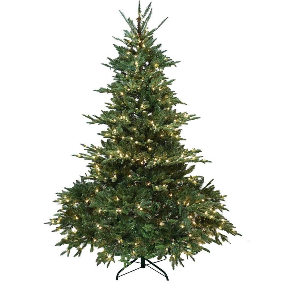Alt View 2. Pefilos - 5ft Christmas Tree with Hinge Design, PE+PVC Mixed Material, 1129 Tips, 350 Warm White Lights for Christmas Decor - Green.