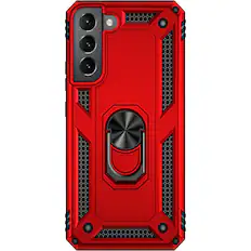 Front. SaharaCase - Military Kickstand Series Case for Samsung Galaxy S22+ - Red.