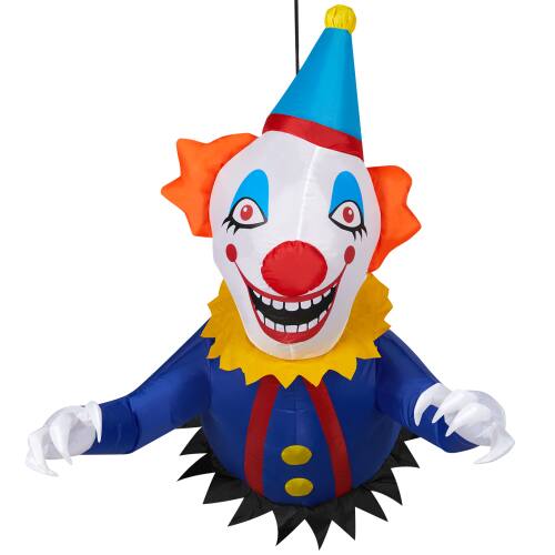 Alt View 1. Winado - 3.3FT Halloween Inflatable Wall Hanging Joker Decoration with Build-in LED Light Blow Up for Holiday Outdoor Indoor Lawn - Blue.