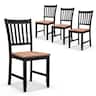 Costway - Set of 4 Dining Chair Kitchen Spindle Back Side Chair with Solid Wooden Legs - Black,Walnut