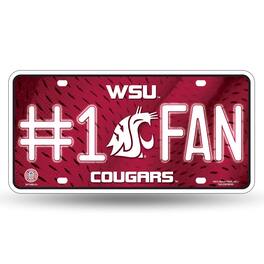 Rico Industries - Washington State Cougars #1 Fan Metal License Plate Auto Tag - Multi