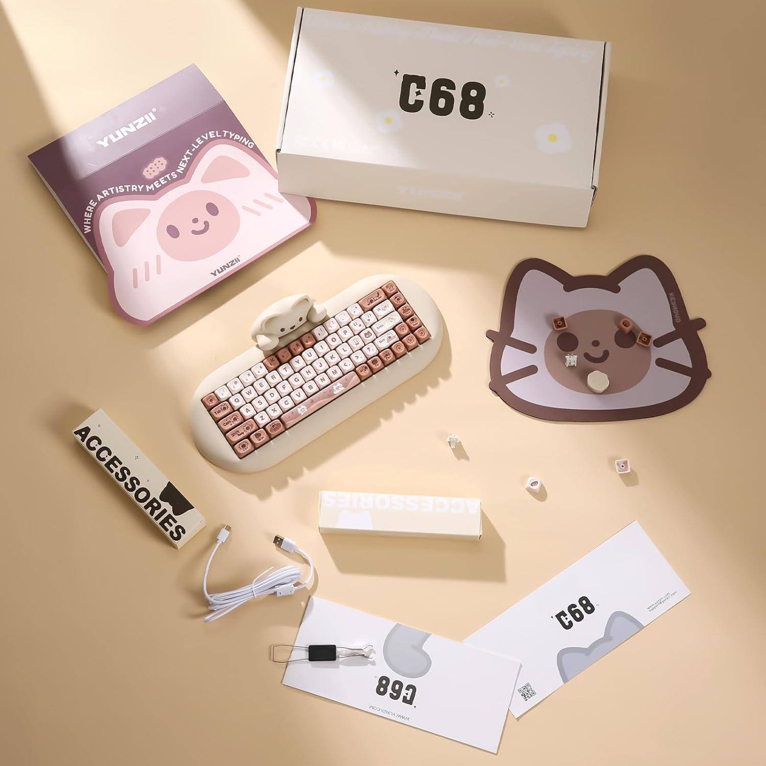 C68  
YUNZI  
WHERE ARTISTRY MEETS NEXT-LEVEL TYPING  
ACCESSORIES  
C68  
ACCESSORIES  
C68