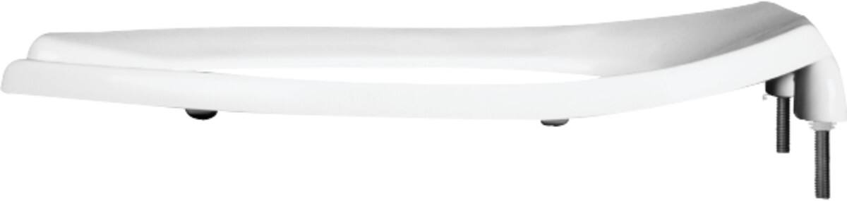 Angle. BEMIS - Bemis Elongated Open Front Less Cover Commercial Plastic Toilet Seat in White Commercial Fastening System Check Hinge - White.