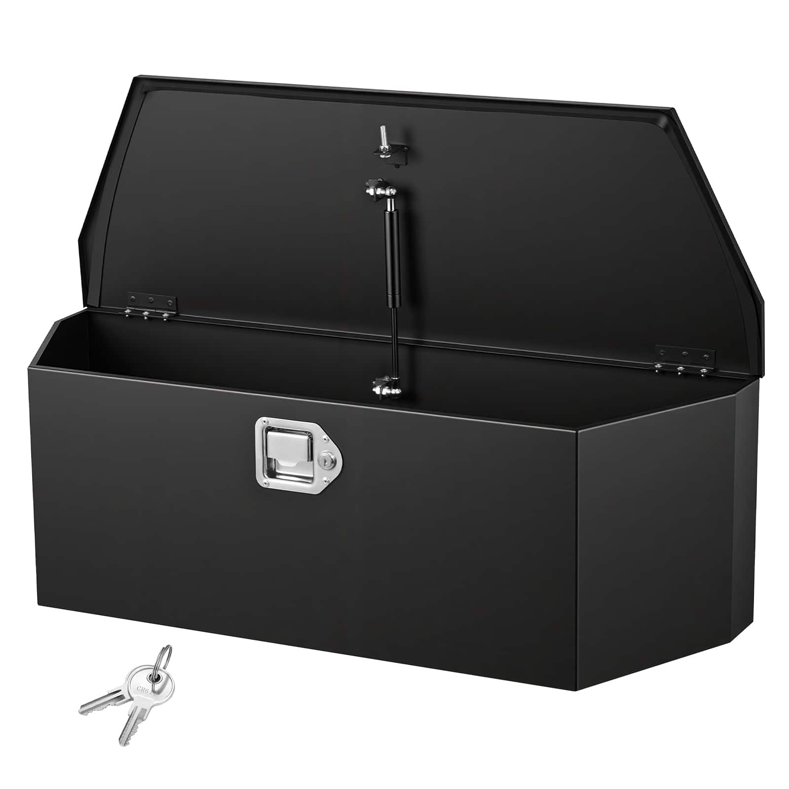 VEVOR - Trailer Tongue Box, 36"x12.3"x12" Steel Trailer Tongue Tool Box, Heavy Duty Storage Organizer with Lock and Keys - Black