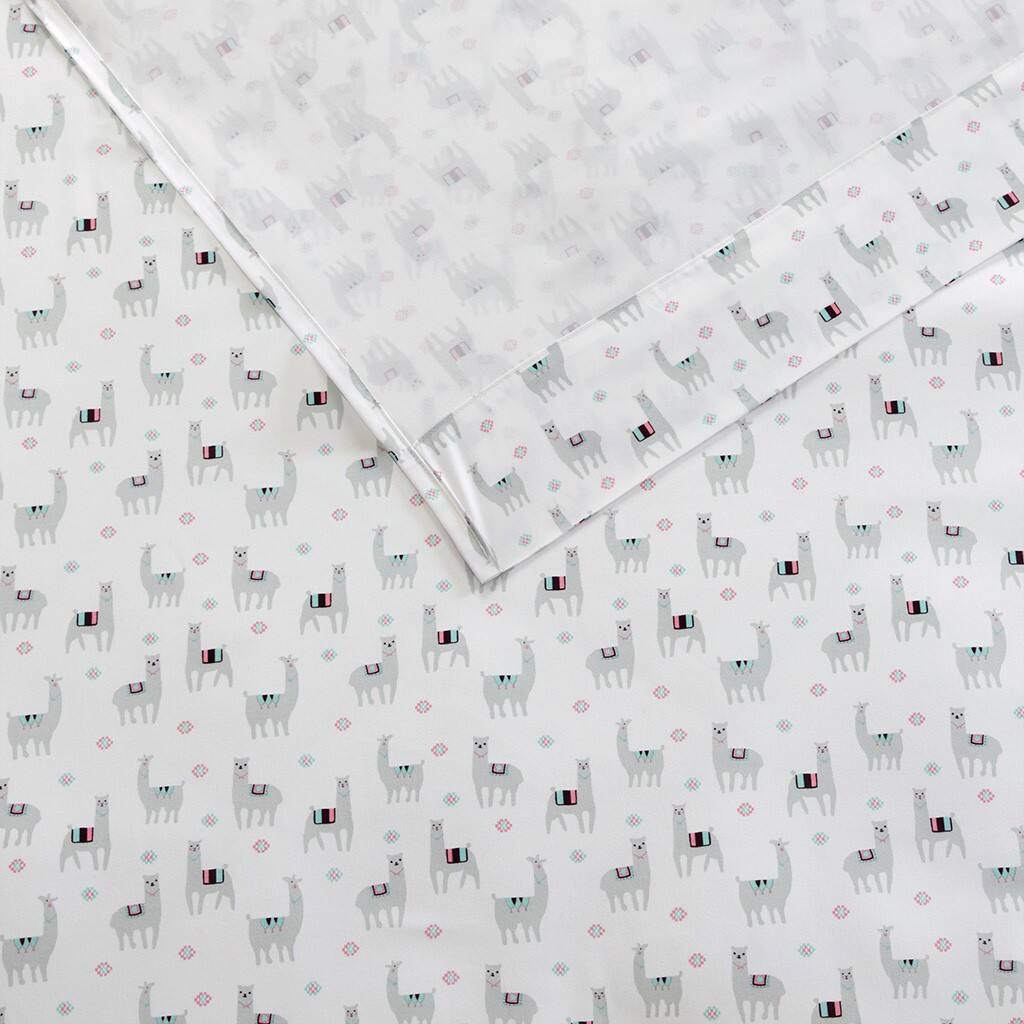 Alt View 5. Gracie Mills - Gracie Mills Everett 85 gsm Printed Soft Microfiber Sheet Set - Grey Llamas.