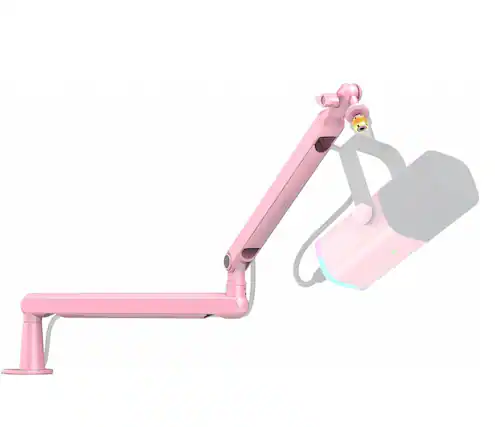 Front. FINEAK - Adjustable Low Profile Microphone Boom Arm for Streaming & Gaming-Pink - Pink.