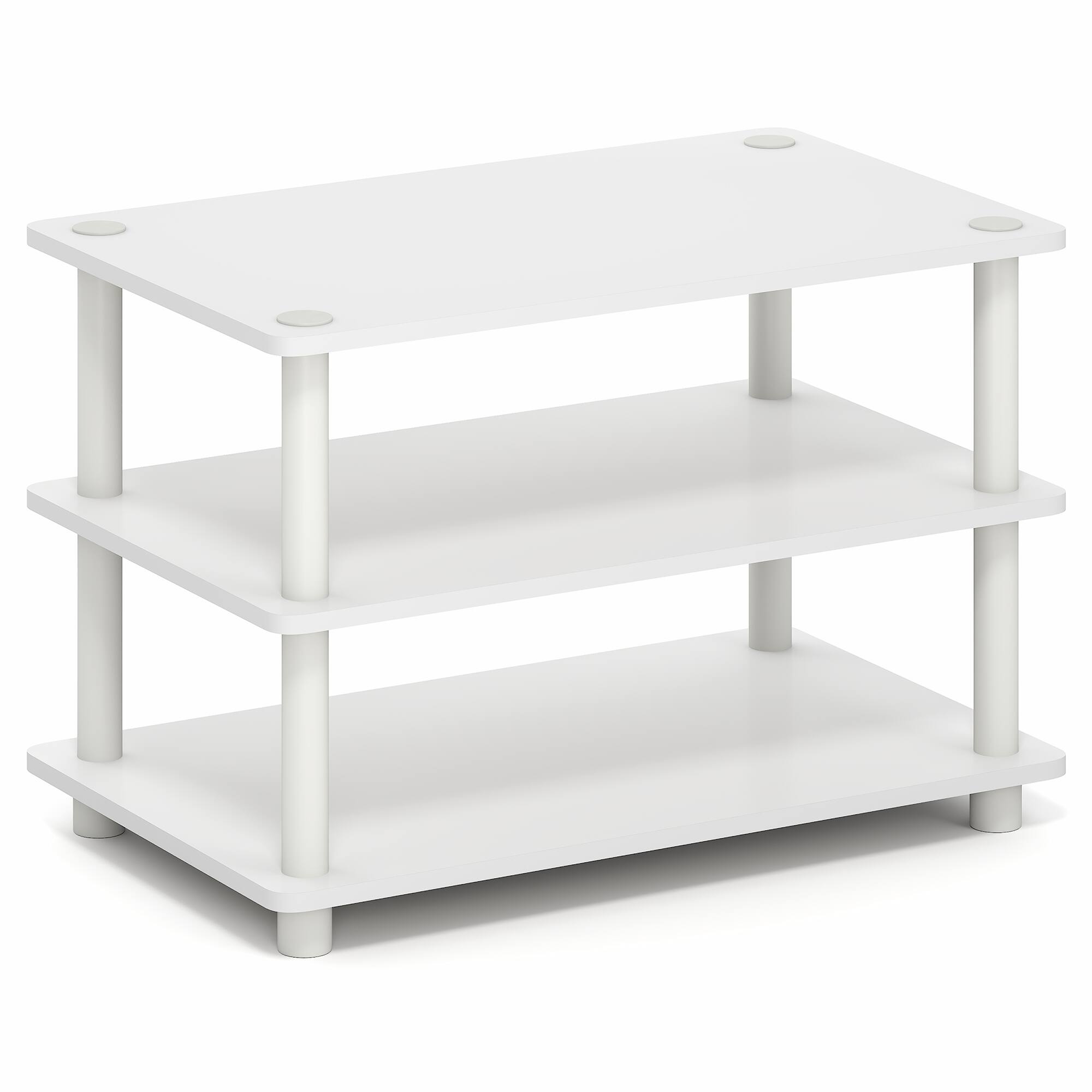 Alt View 5. Furinno - TURN-N-TUBE Easy Assembly TV Stand, Corner Entertainment Center, Toolless TV Console for TV up to 32 Inch, Open Back - White/White.