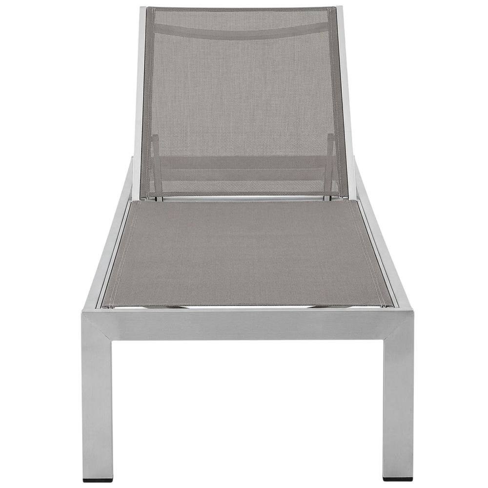 Back. Outdoor Escape - Durable Aluminum Lounge Chaise Set For Outdoor Patio Relaxation - Gray.
