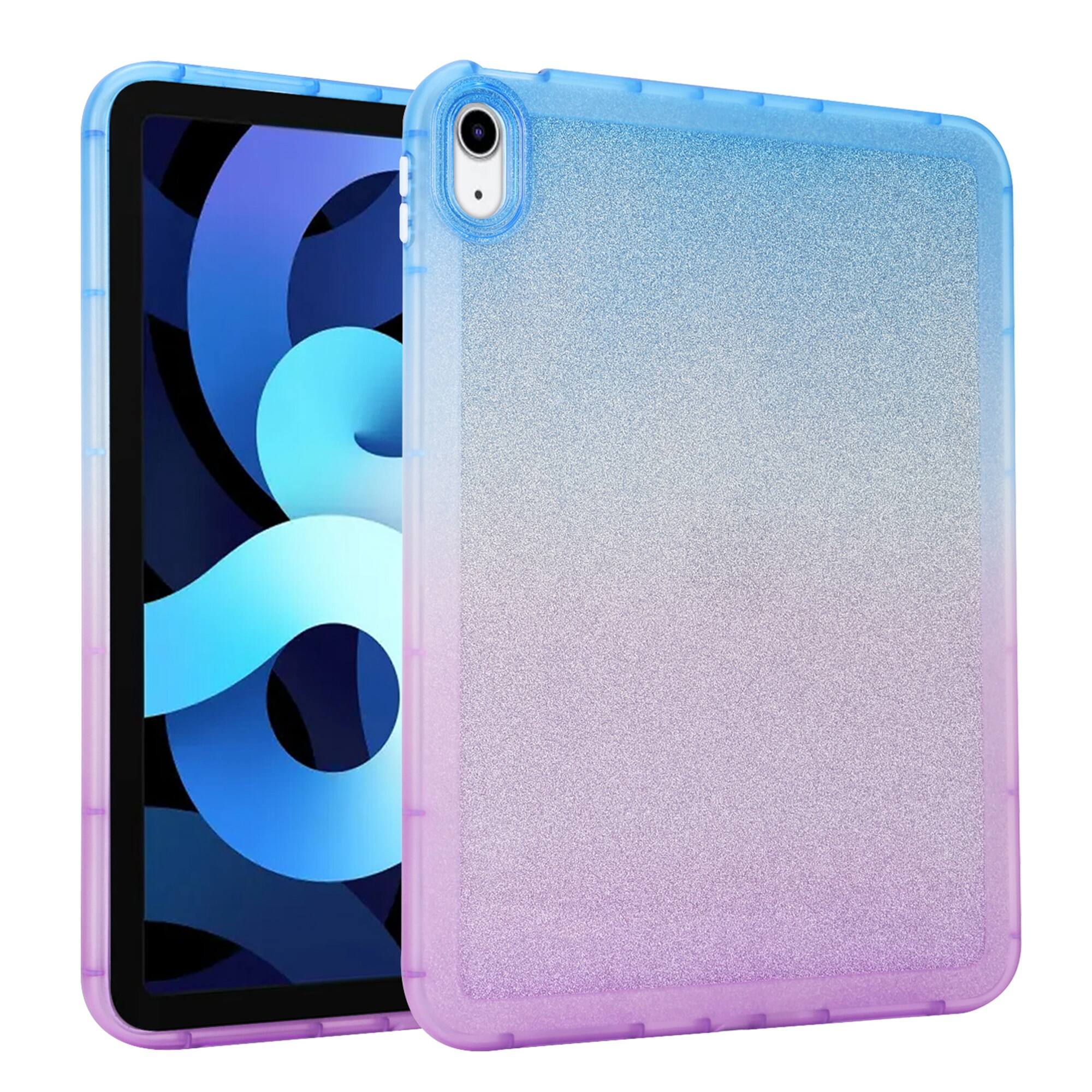 Front. Dteck - Glitter Case for iPad (A16) 11th Generation 11" 2025/iPad 10th Gen 10.9", Shockproof Gradient TPU Back Cover - Blue Purple.