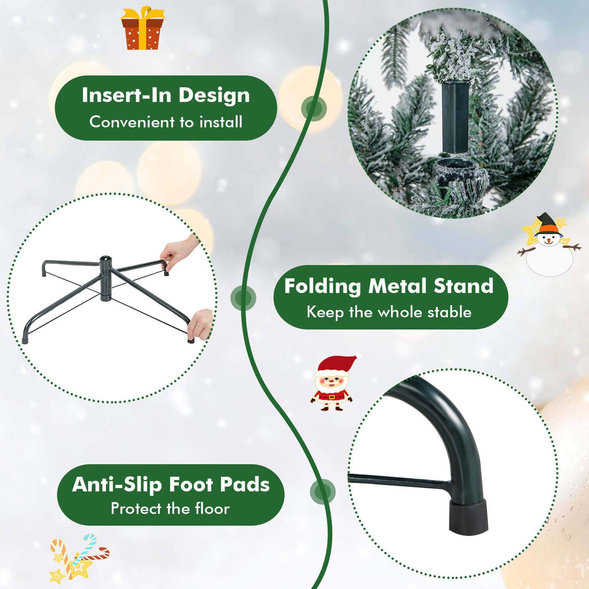 Group:

1. Insert-In Design
2. Convenient to install
3. Folding Metal Stand
4. Keep the whole stable
5. Anti-Slip Foot Pads
6. Protect the floor