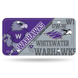 Rico Industries - UW Whitewater Warhawks 12x6 Metal License Plate Auto Tag - Multi