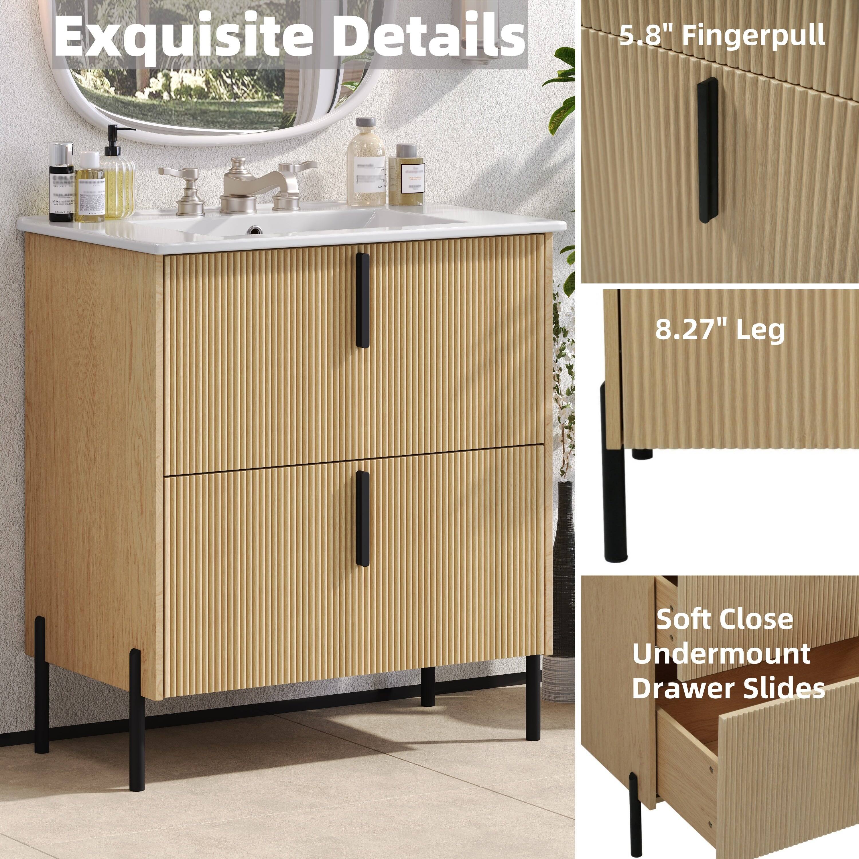 Exquisite Details

5.8" Fingerpull

8.27" Leg

Soft Close Undermount Drawer Slides