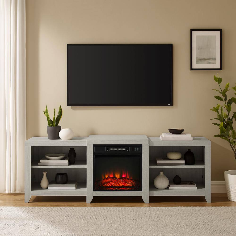 Alt View 2. Crosley Furniture - Ronin Low Profile Fireplace Tv Stand For 75+ Inch Tv - White.