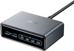 Anker - Prime Desktop Charger (200W, 6 Ports, GaN) - Silver - Front_Zoom