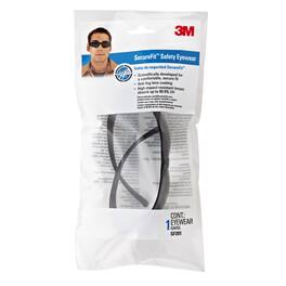 3M - SecureFit Anti-Fog Safety Glasses Tinted Lens Frame 1 pc - Black