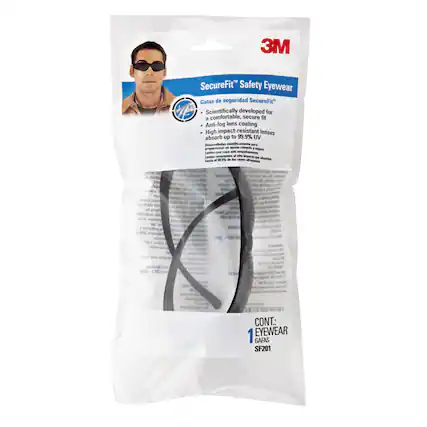 3M SecureFit Safety Eyewear
Gafas de seguridad SecureFit
Scientifically developed for a comfortable, secure fit
Anti-fog lens coating
High impact-resistant lenses absorb up to 99.9% UV
Desarrolladas científicamente para un ajuste cómodo y seguro
Lentes con recubrimiento antivaho
Lentes resistentes a impactos que absorben hasta el 99.9% de la radiación UV
CONT.: 1 EYEWEAR GAFAS SF201