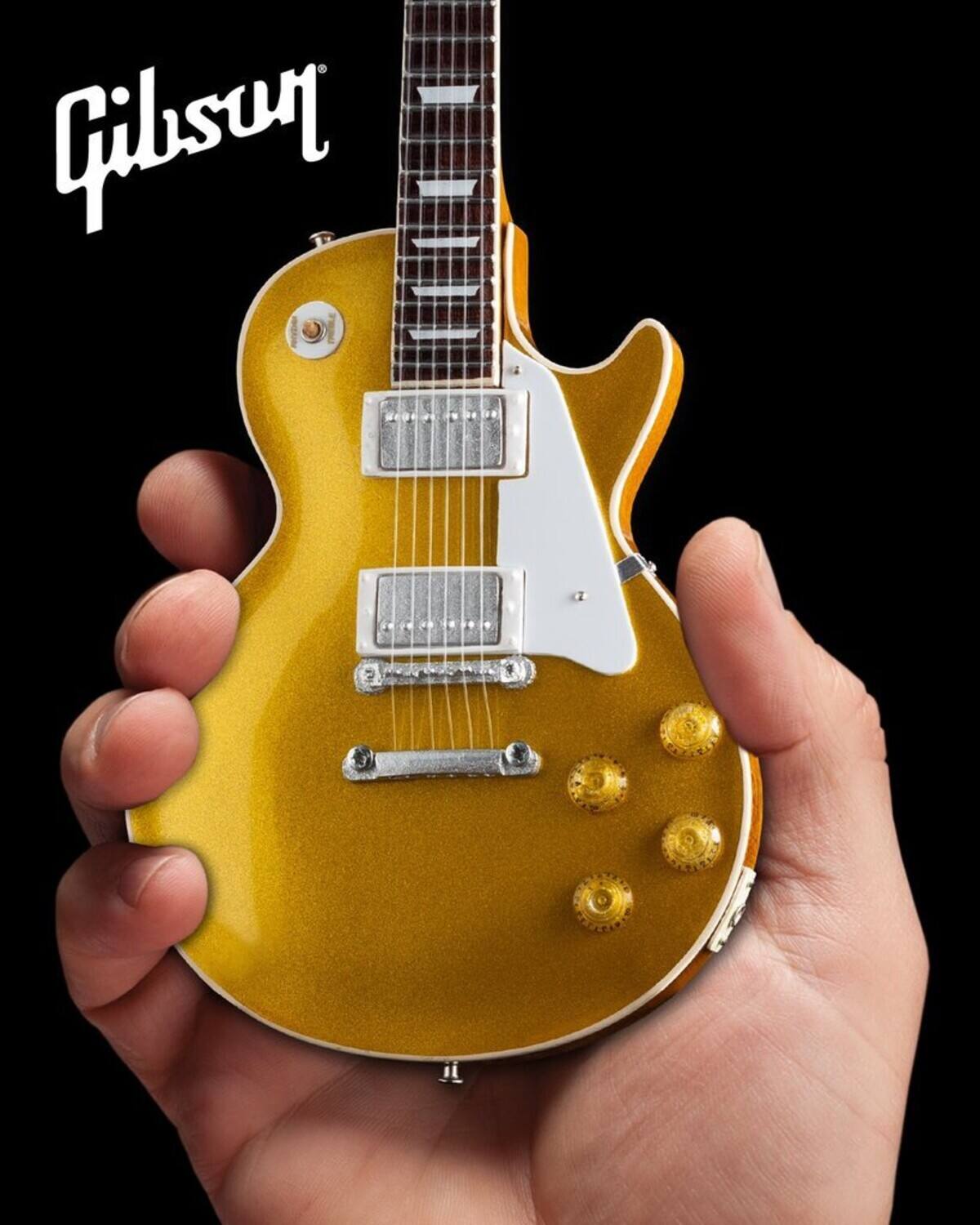 Alt View 2. Axe Heaven - Axe Heaven -Gibson 1957 Les Paul Gold Top Mini Guitar Replica Collectible   - COLLECTIBLES - Multicolor.