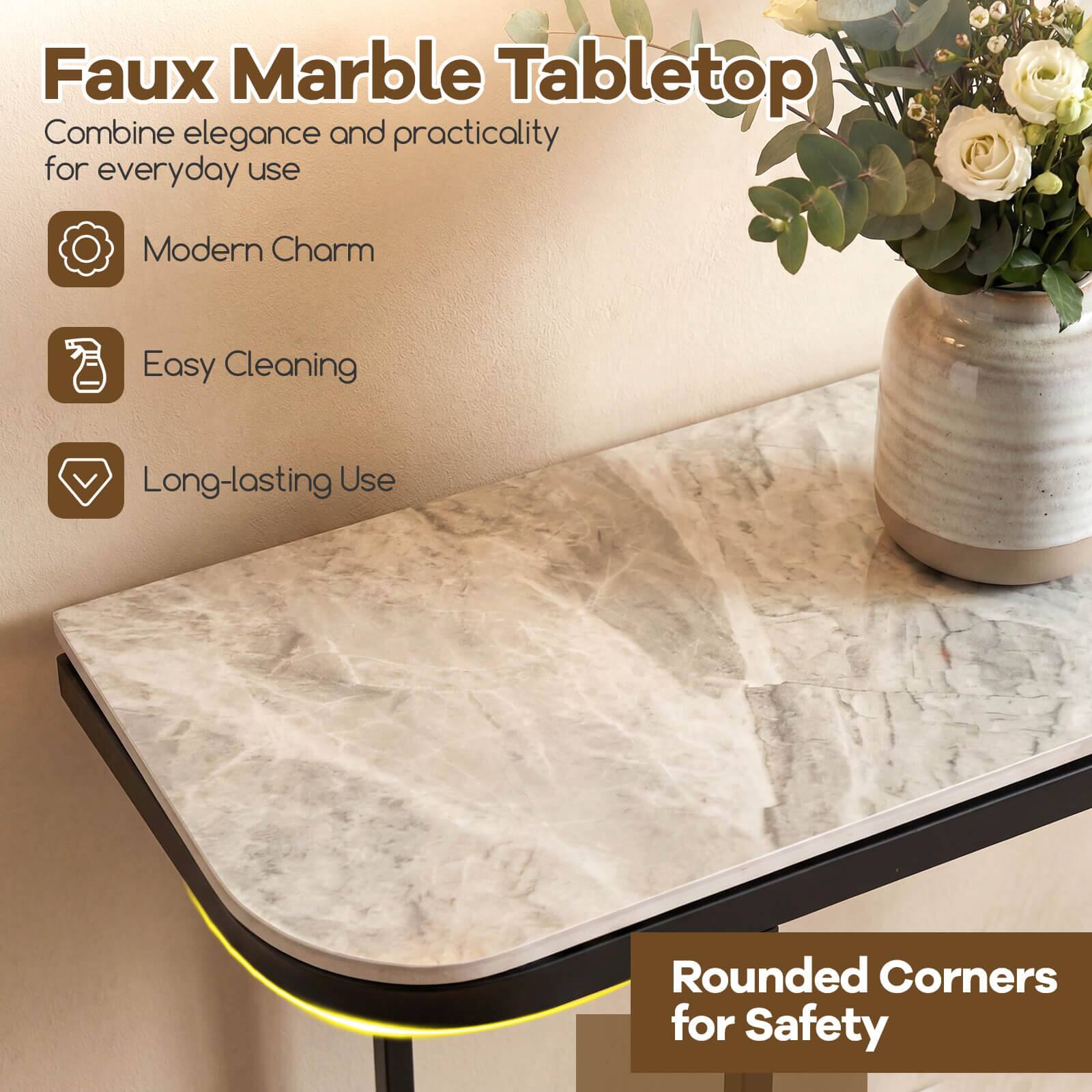 Faux Marble Tabletop

Combine elegance and practicality for everyday use

Modern Charm
Easy Cleaning
Long-lasting Use

Rounded Corners for Safety