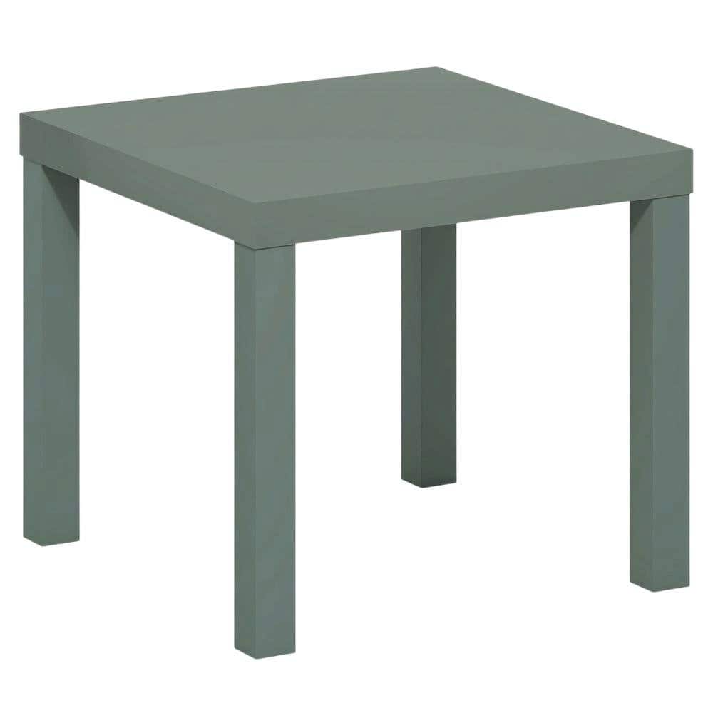 FurniFact - Square End Table with Thick Top and Modern Design - Sage Green