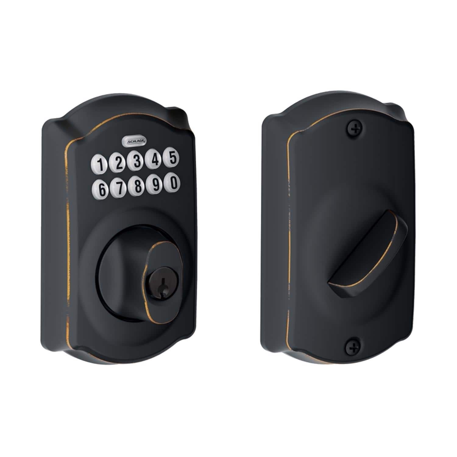 Schlage - Steel Electronic Deadbolt - Aged Bronze