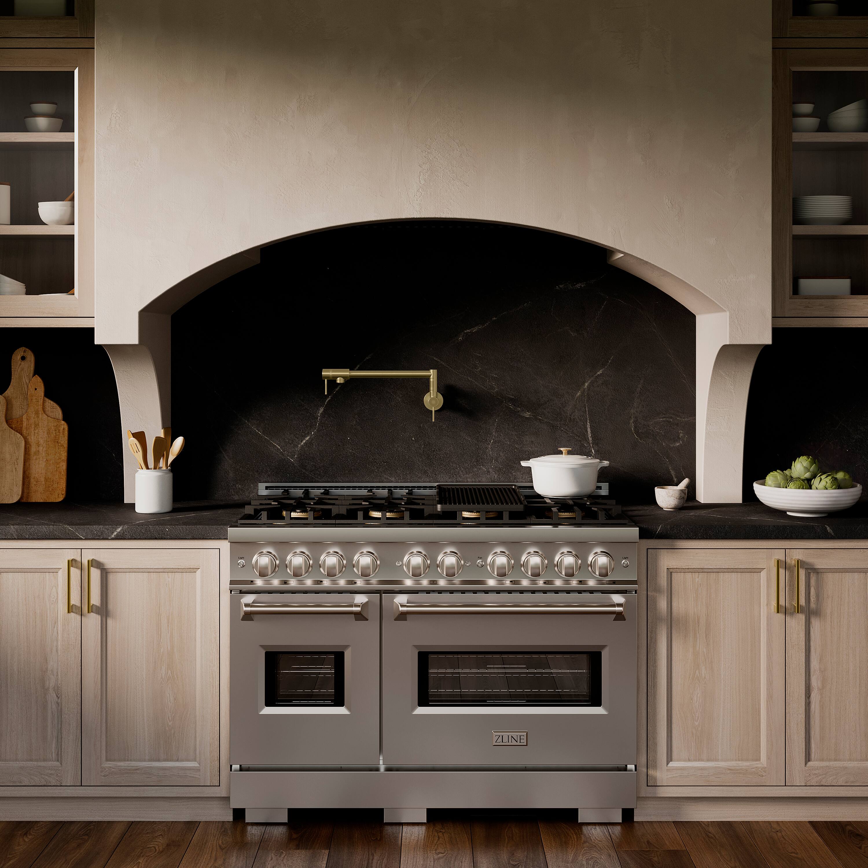 Alt View 5. ZLINE - 48 in. 6.7 cu. ft. Classic Freestanding Gas Range with 8 Burner DuoPro Cooktop and Dual Ovens in Stainless Steel - Stainless Steel.