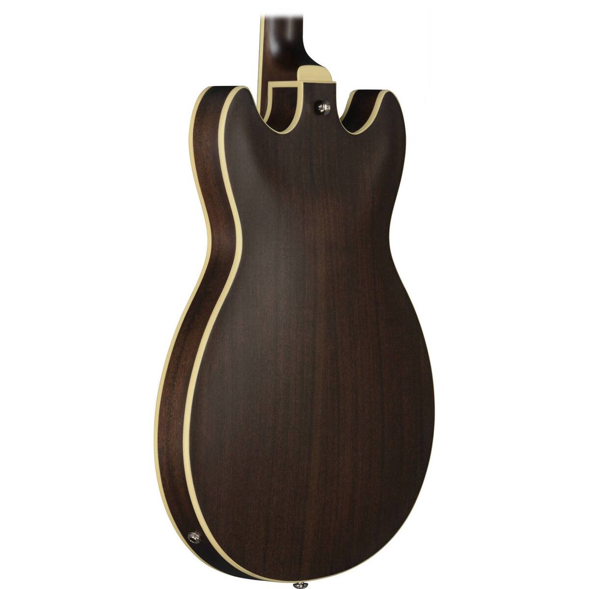 Alt View 7. Ibanez - Ibanez Artcore Series AS53 Hollow-Body Electric Guitar, Bound Rosewood Fretboard, Transparent Black Flat.