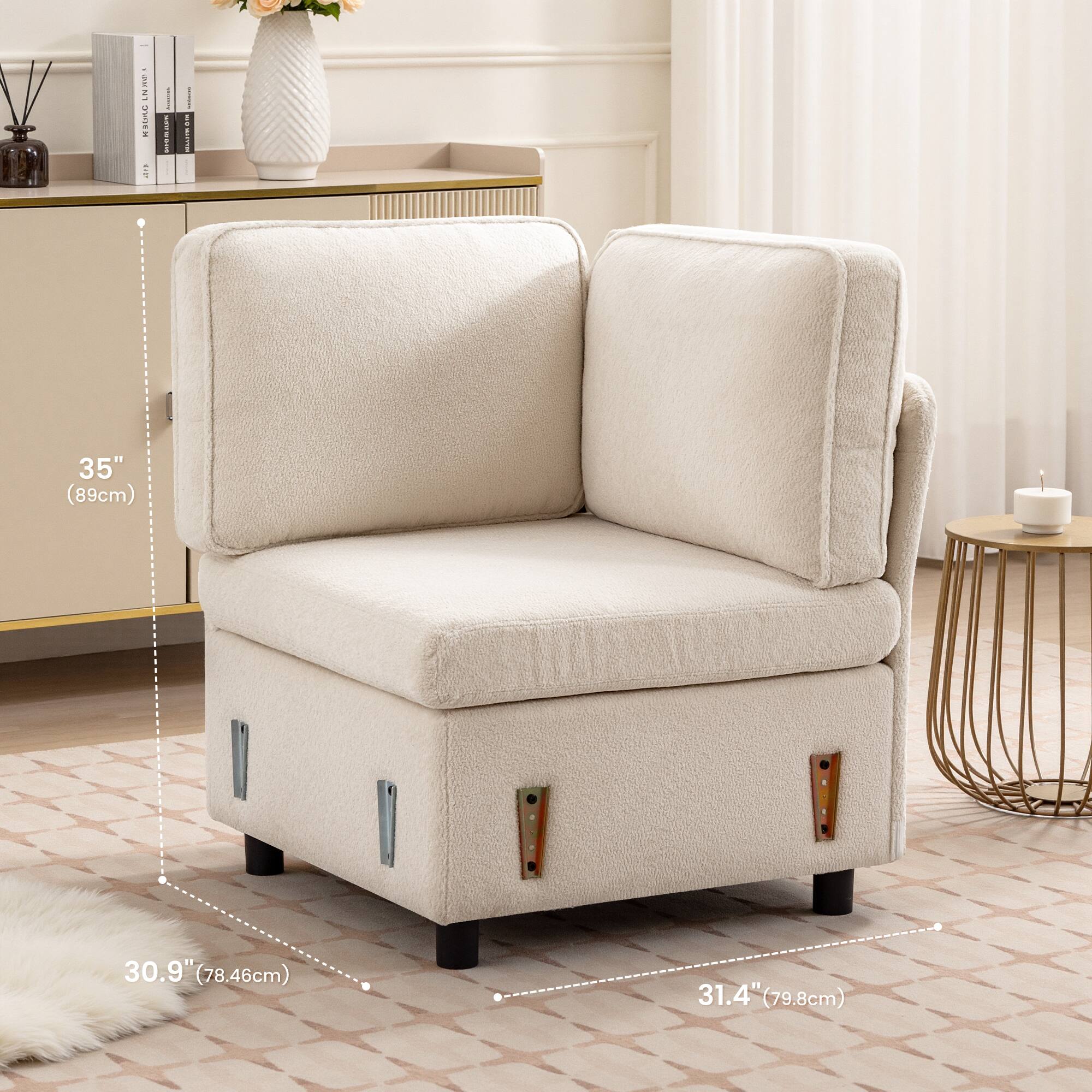 35" (89cm)  
30.9" (78.46cm)  
31.4" (79.8cm)