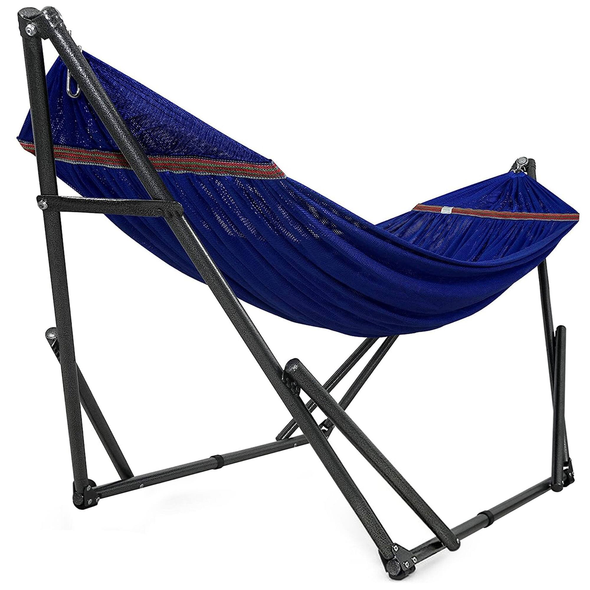 Alt View 1. Tranquillo - Tranquillo Universal 116" Double Hammock with Adjustable Stand and Bag, Blue - 03. Uni Blue.