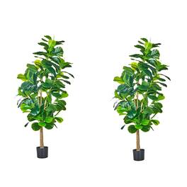 Vecelo - 2Pack 5.9ft Artificial Monstera Plant with Real-Touch Leaves, Adjustable Branches & Durable Pot for Home Decor - Green