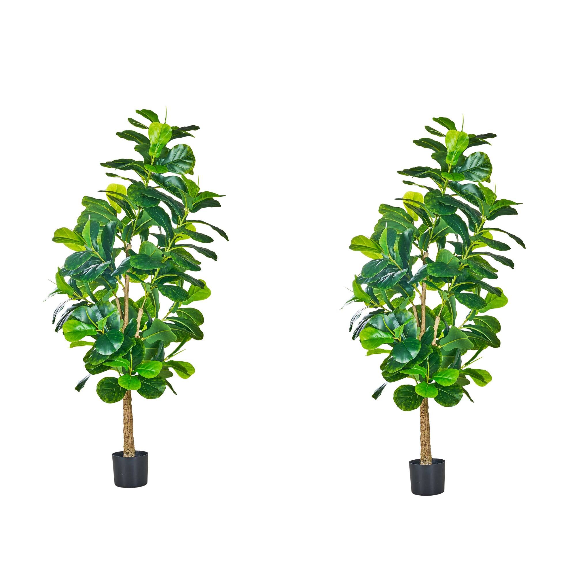 Front. Vecelo - 2Pack 5.9ft Artificial Monstera Plant with Real-Touch Leaves, Adjustable Branches & Durable Pot for Home Decor - Green.