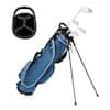 Front. Costway - Costway Blue Golf Stand Cart Bag Club with Carry Organizer Pockets Blue - Blue.