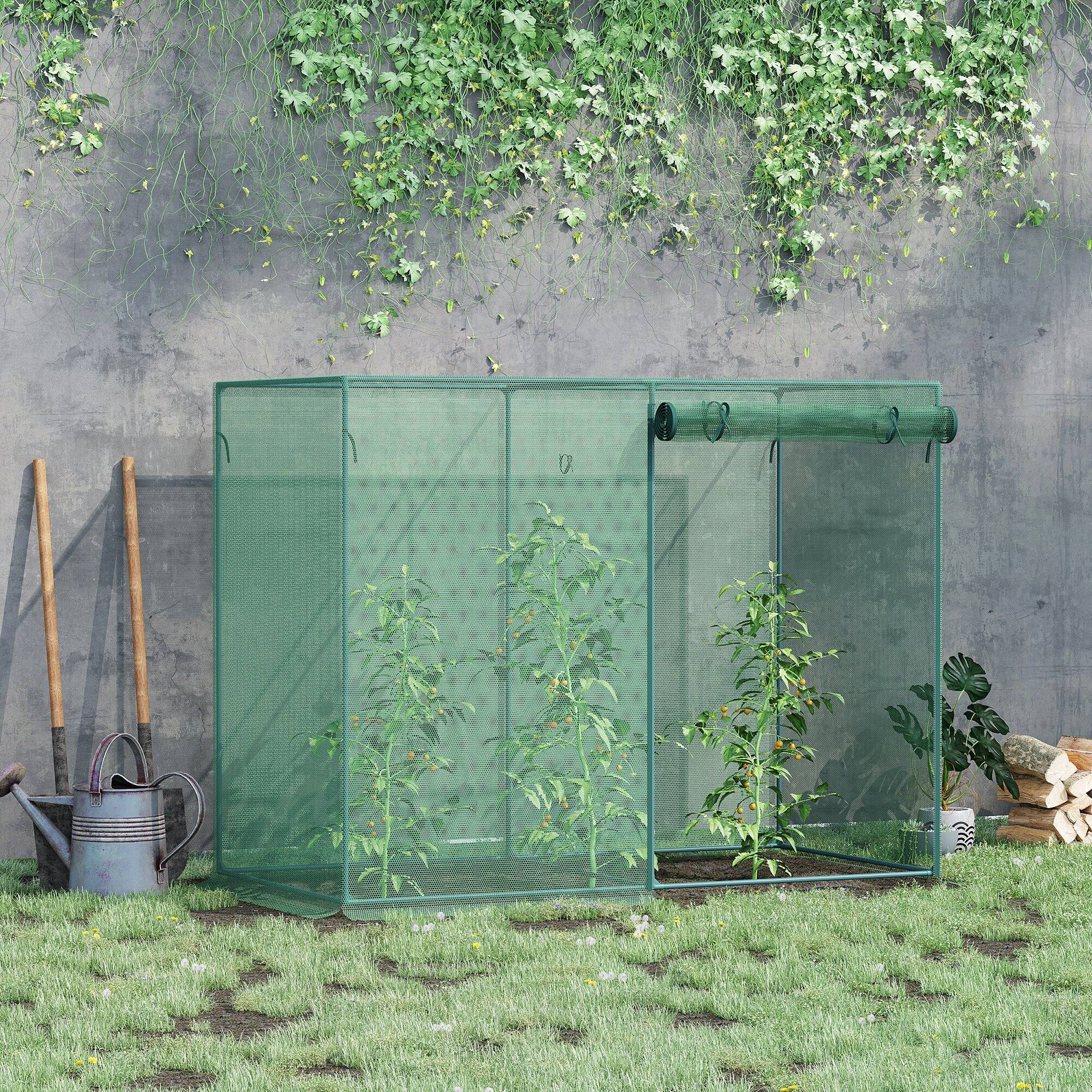 Alt View 1. Outsunny - x 3ft Crop Cages for Garden, Plant Protectors from Animals, Two Zippered Doors, Storage Bag - Green.