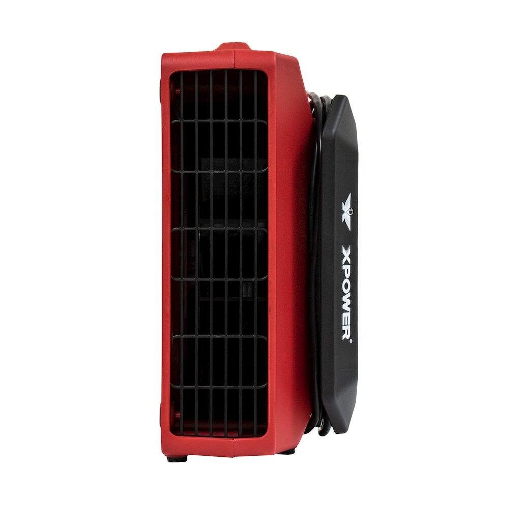 Alt View 5. XPOWER - PL-700A 1/3 HP 1050 CFM 3 Speed Low Profile, Floor Fan, Carpet Dryer - Red - Red.