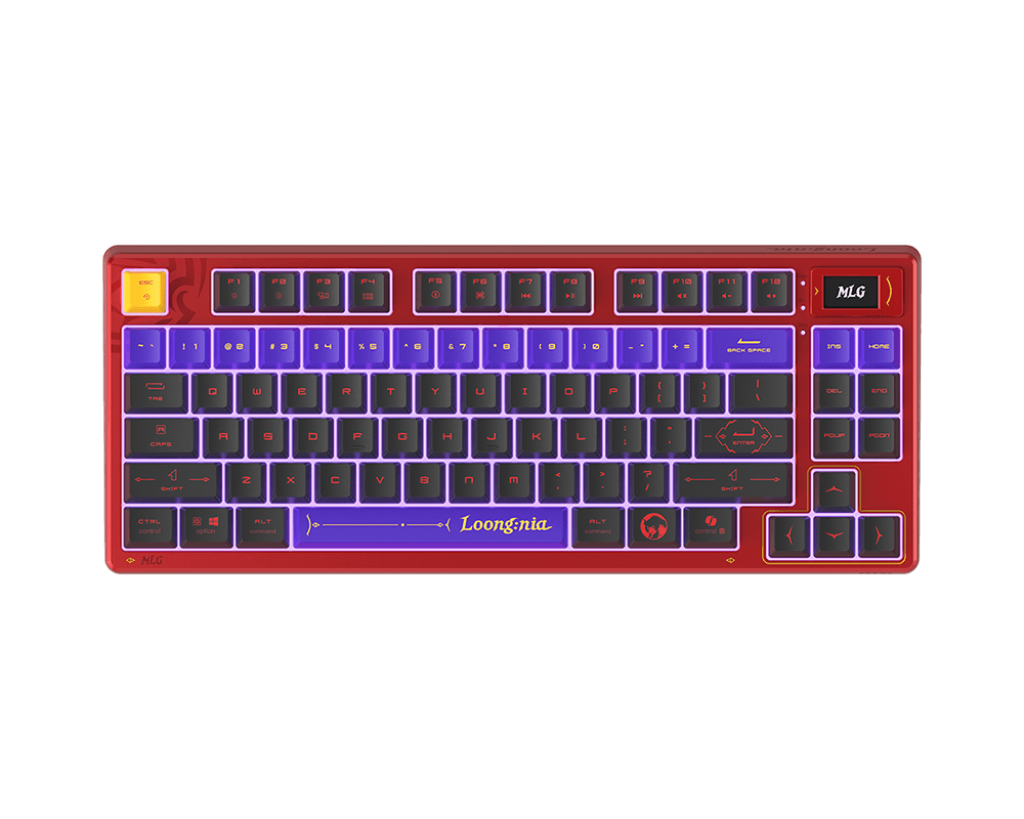 Sure, here is the corrected and grouped text from the image:

- MLG
- Loong-nia
- CAPS
- CTRL
- ALT
- command
- option
- control
- Fn
- F1
- F2
- F3
- F4
- F5
- F6
- F7
- F8
- F9
- F10
- F11
- F12
- 1
- 2
- 3
- 4
- 5
- 6
- 7
- 8
- 9
- 0
- -
- =
- Backspace
- Tab
- Q
- W
- E
- R
- T
- Y
- U
- I
- O
- P
- [
- ]
- \
- A
- S
- D
- F
- G
- H
- J
- K
- L
- ;
- '
- Enter
- Shift
- Z
- X
- C
- V
- B
- N
- M
- ,
- .
- /
- Shift
- Fn
- Space
