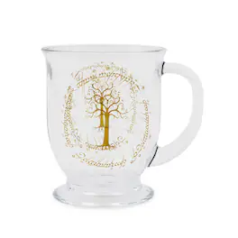 Silver Buffalo - The Lord Of The Rings White Tree of Gondor Glass Mug | Holds 15 Ounces - Clear