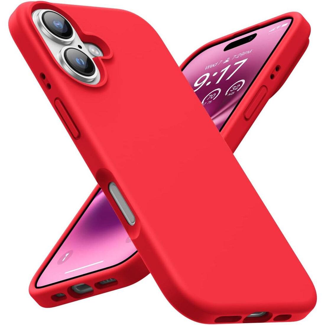 Entronix - Liquid Silicone Case for iPhone 16 Plus - Soft Touch and Durable Protection - Red price history on PriceWatchPro