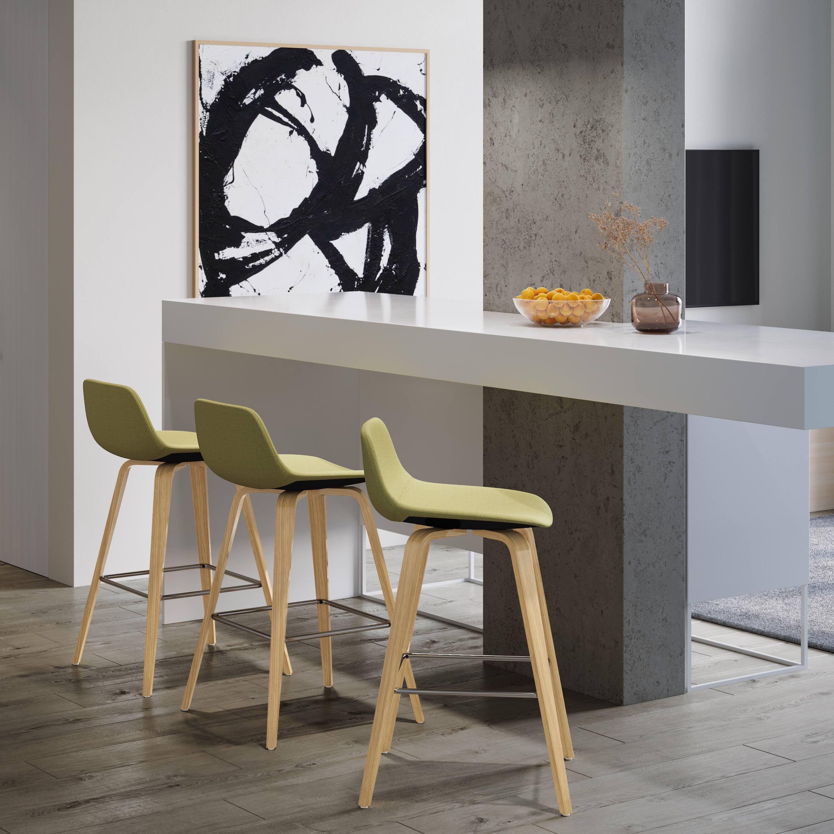 Left. Simpli Home - Randolph Bentwood Counter Height Stool (Set of 2) - Acid Green.