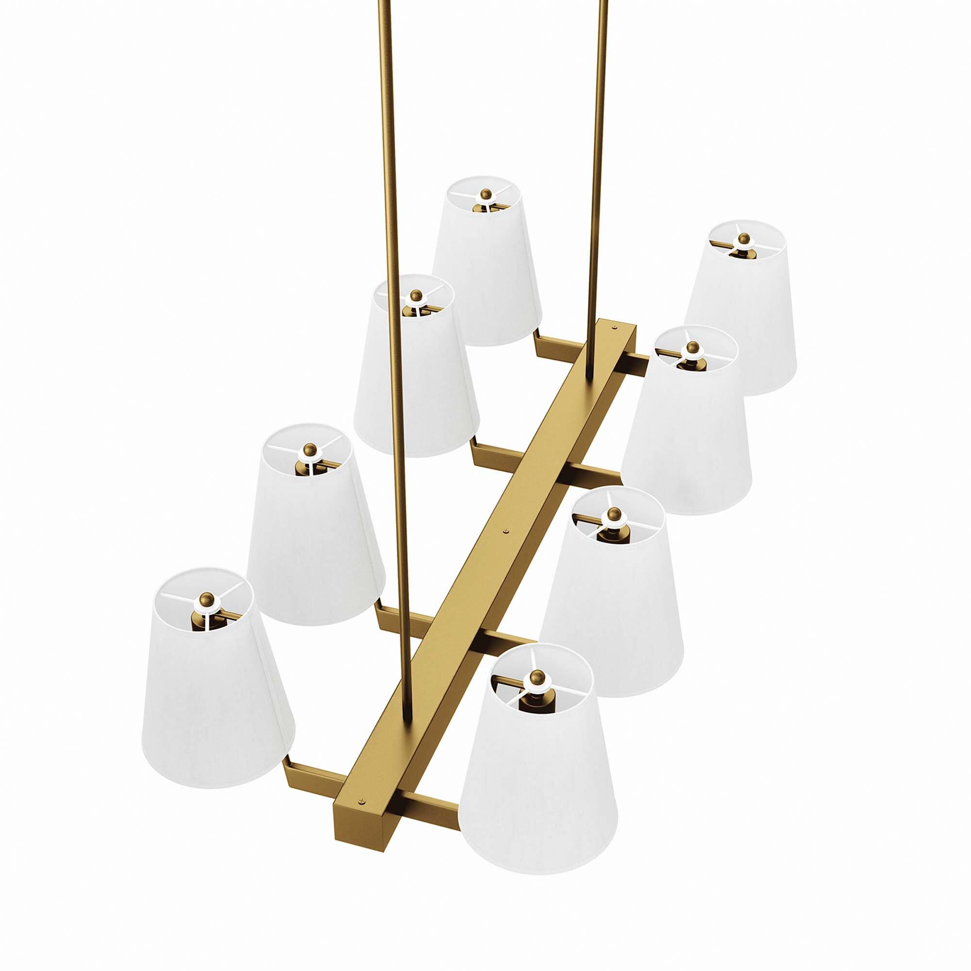Alt View 4. Modway - Enthrall 8-Light Chandelier by Modway - White Satin Brass.