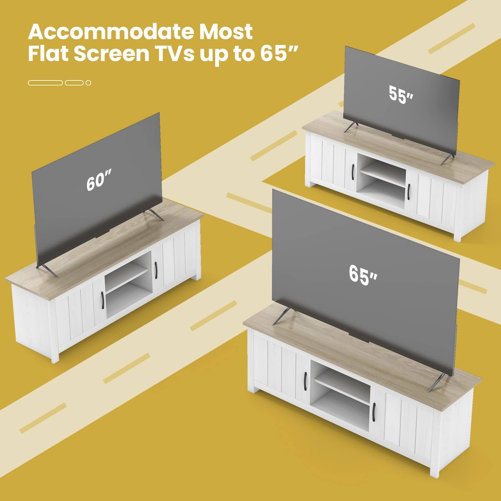 Accommodate Most Flat Screen TVs up to 65"  
55" 60" 65"