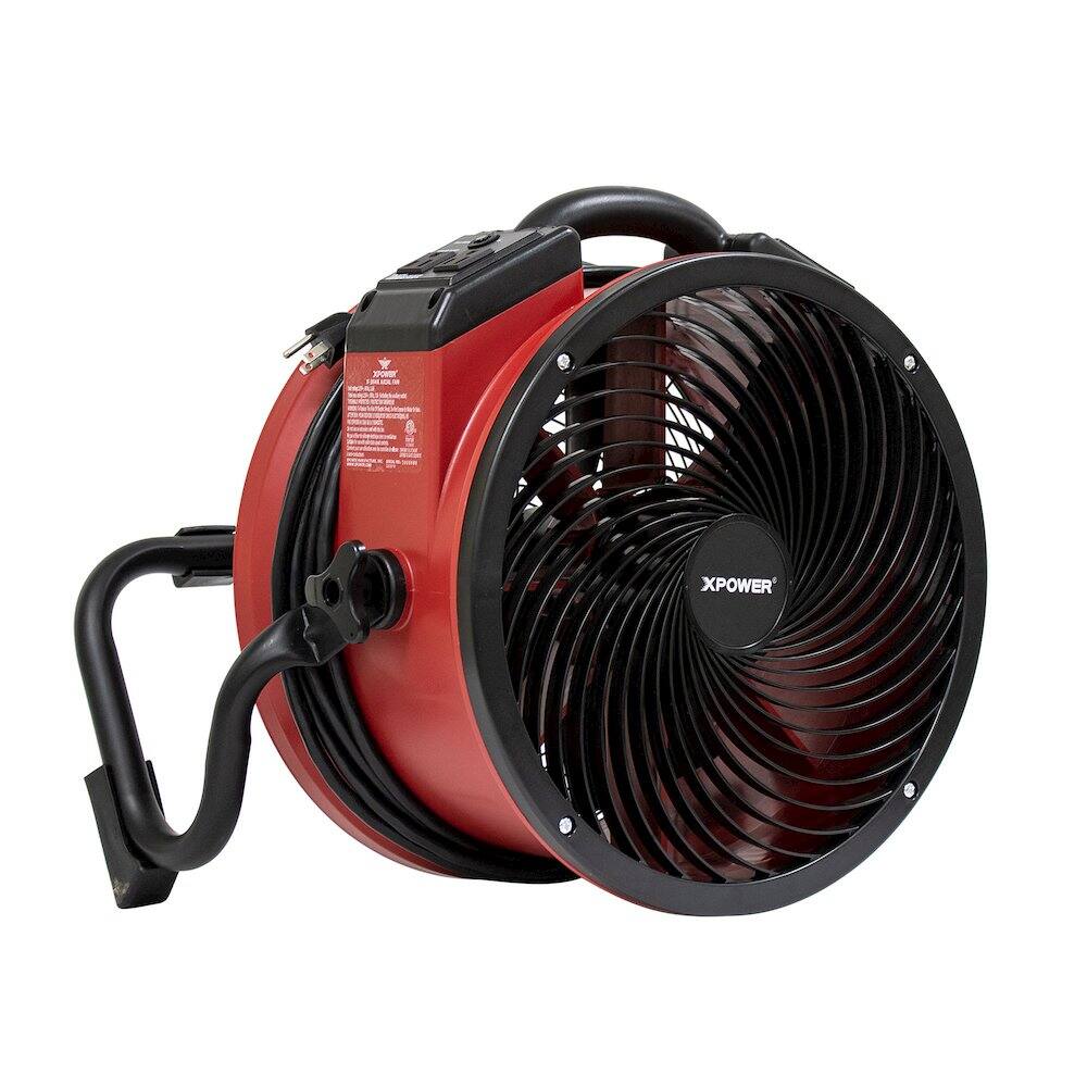 Alt View 6. XPOWER - X-39AR 1/4 HP 2100 CFM Sealed Motor Ventilation Axial Air Mover Blower Fan - Red - Red.