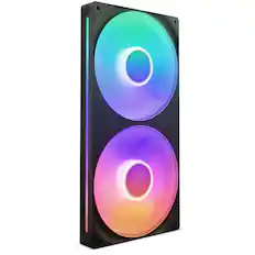 Front. NZXT - F280 RGB Core - 280mm Single-Frame Case Fan Unit with 2 x 140mm RGB Fans and Fluid Dynamic Bearings - Black.