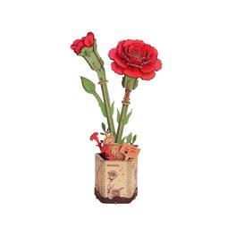 3D Puzzle - DIY 3D Wood Puzzle Red Carnation 124pcs