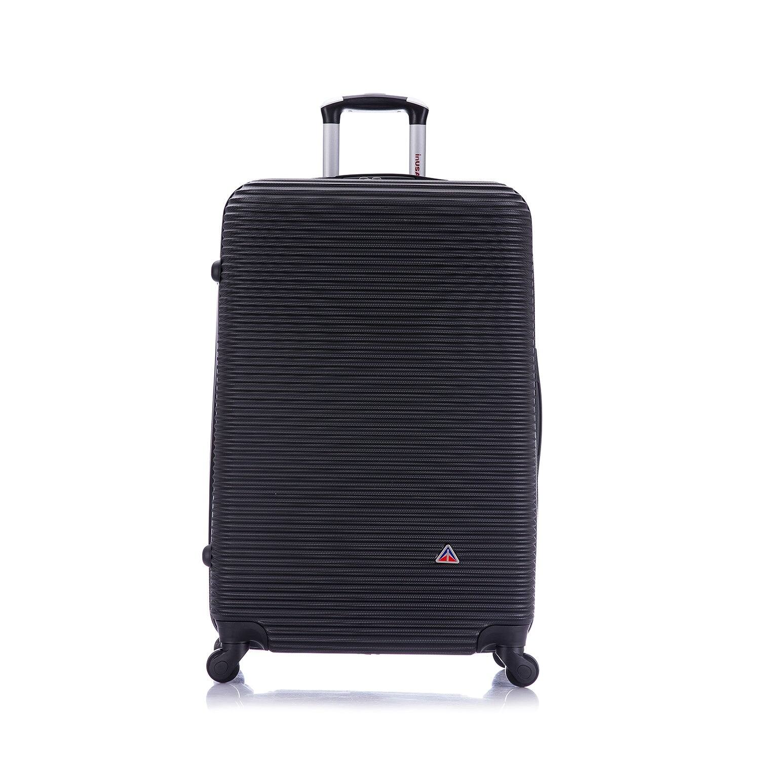 Angle. InUSA - Royal lightweight hardside Spinner Luggage 28" - BLACK.