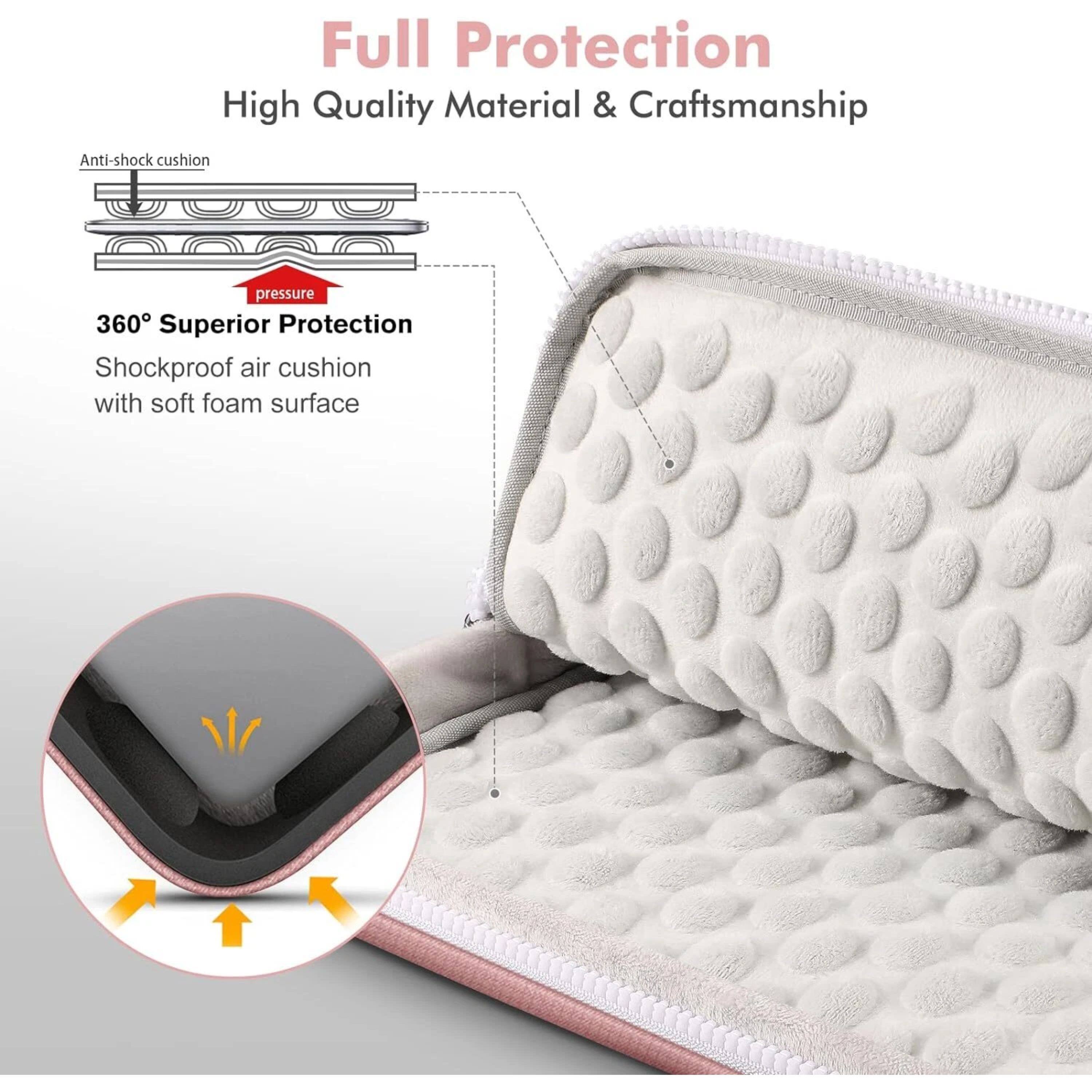 Full Protection  
High Quality Material & Craftsmanship  

Anti-shock cushion  
360° Superior Protection  
Shockproof air cushion with soft foam surface