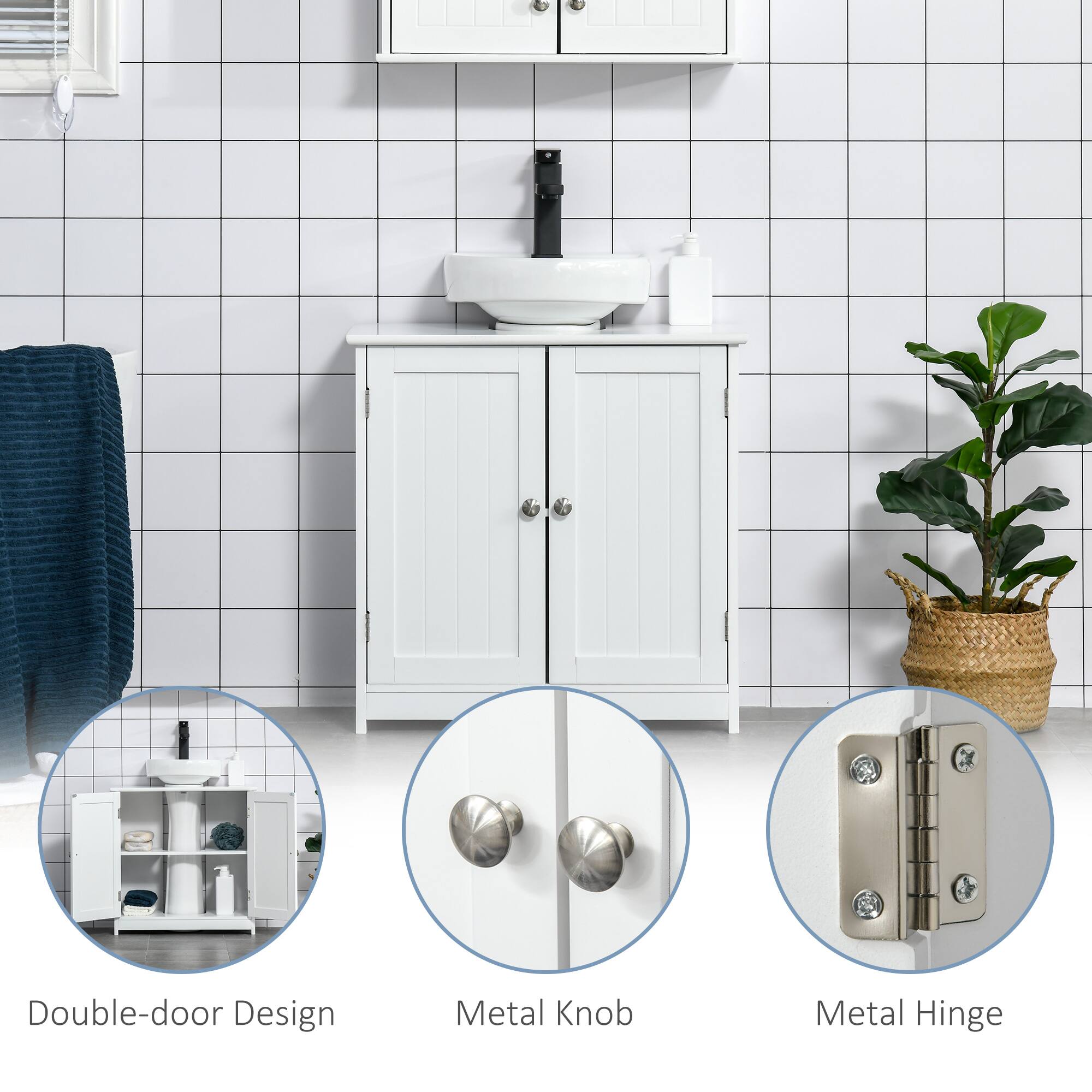 Double-door Design, Metal Knob, Metal Hinge
